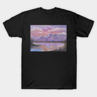 Mountain Glory Sunrise Landscape Painting T-Shirt